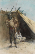 Репродукция картины "aboriginal family group" художника "эштон джулиан"