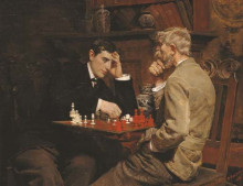 Копия картины "the chess game" художника "эштон джулиан"