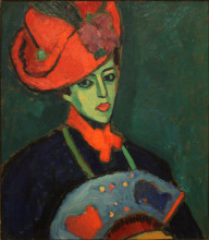 Репродукция картины "schokko with red hat" художника "явленский алексей фон"