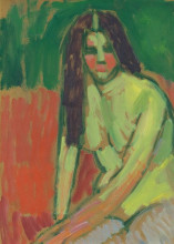 Копия картины "half-nude figure with long hair sitting bent" художника "явленский алексей фон"