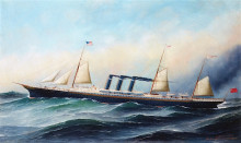 Репродукция картины "the s. s. city of new york at sea" художника "якобсен антонио"