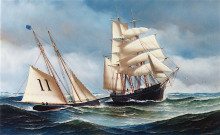 Картина "the pilot schooner phantom" художника "якобсен антонио"