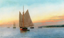 Картина "lumber schooner in new york&#39;s lower bay" художника "якобсен антонио"
