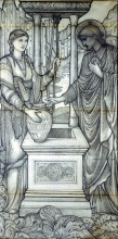 Репродукция картины "иисус и женщина у колодца" художника "бёрн-джонс эдвард"