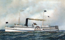 Репродукция картины "the paddle steamer larchmont" художника "якобсен антонио"