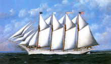 Копия картины "the sailing ship &#39;george w. truitt, jr.&#39;" художника "якобсен антонио"