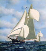 Картина "sappho vs. livonia, americas cup, 1871" художника "якобсен антонио"