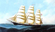 Репродукция картины "the clipper ship &#39;triumphant&#39;" художника "якобсен антонио"