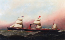 Копия картины "the r.m.s. gallia of the cunard line at sea" художника "якобсен антонио"
