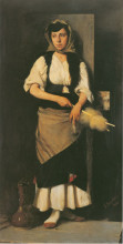 Копия картины "girl with distaff and spindle" художника "яковидис георгиос"