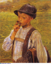 Копия картины "boy smoking" художника "яковидис георгиос"