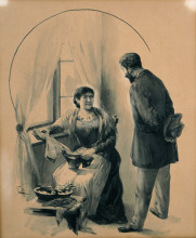 Копия картины "drawing for the short story &quot;the ugly sister&quot; by d. vikelas" художника "яковидис георгиос"