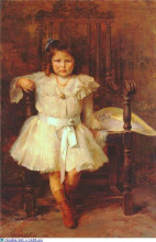 Репродукция картины "portrait of young girl" художника "яковидис георгиос"