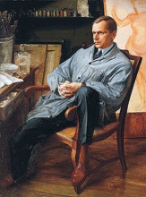 Копия картины "portrait of vasily shuhaev in his studio" художника "яковлев александр"