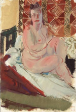 Картина "a model seated on a bed" художника "яковлев александр"