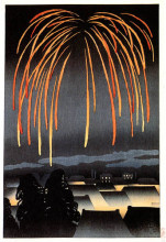 Копия картины "festival night fireworks" художника "ямамура тоёнари"