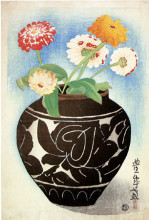 Копия картины "jar of dahlias" художника "ямамура тоёнари"