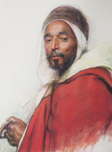 Копия картины "algerian spahi mohamed osman from oran" художника "бернард евгене"