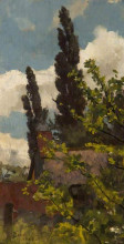 Копия картины "rooftops and poplars" художника "чарльз джеймс"