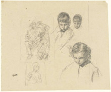 Картина "heads: children and a family group" художника "чарльз джеймс"