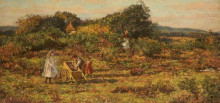 Репродукция картины "gathering berries" художника "чарльз джеймс"