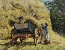 Репродукция картины "the haystacks" художника "чарльз джеймс"
