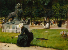 Репродукция картины "in the luxembourg garden" художника "курран чарльз куртни"