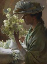 Картина "lady with a bouquet" художника "курран чарльз куртни"