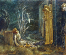 Репродукция картины "сон ланселота (этюд)" художника "бёрн-джонс эдвард"