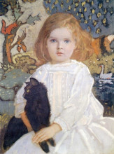 Репродукция картины "baba and billy (portrait of the artist&#39;s daughter, vivian)" художника "дункан джон"