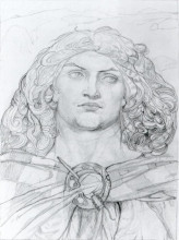 Репродукция картины "drawing of the irish mythological hero" художника "дункан джон"