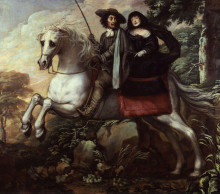 Репродукция картины "king charles ii and jane lane riding to bristol" художника "фуллер исаак"