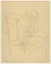 Репродукция картины "a nude sketch of gill’s daughter elizabeth" художника "гилл эрик"