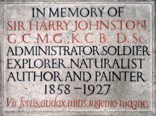 Репродукция картины "wall-mounted memorial plaque to sir harry johnston" художника "гилл эрик"