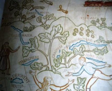 Репродукция картины "map of north west england in the midland hotel, morecombe (detail)" художника "гилл эрик"