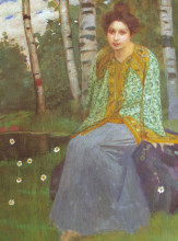Репродукция картины "by the lake" художника "голдштейн григорий"