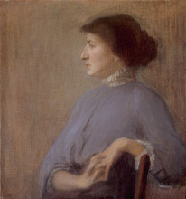 Репродукция картины "portrait of a woman" художника "голдштейн григорий"