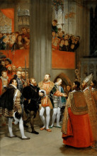 Копия картины "fran&#231;ois i and charles v visiting the church of saint denis" художника "грос энтони-джин"