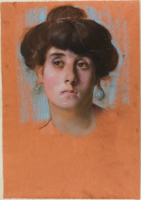 Картина "portrait of a young woman, from melancholy" художника "хиреми-хиршель адольф"