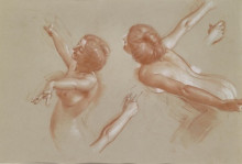 Картина "studies of a female nude" художника "хиреми-хиршель адольф"