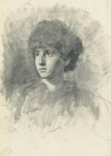 Копия картины "portrait of the artist&#39;s daughter maud" художника "хиреми-хиршель адольф"