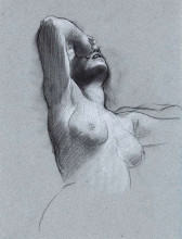 Репродукция картины "study of a despairing female nude" художника "хиреми-хиршель адольф"
