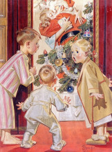 Репродукция картины "i say mommy kissing santa claus" художника "лейендекер франк хавьер"