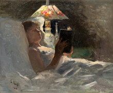 Картина "the reading light" художника "паули георг"