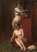Репродукция картины "two female nudes. one standing, one seated" художника "петти джон"