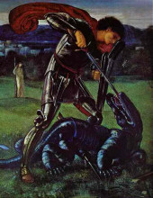 Репродукция картины "св. георгий и змей" художника "бёрн-джонс эдвард"