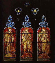 Картина "тритрубящих ангела" художника "бёрн-джонс эдвард"