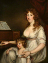 Картина "portrait of a lady with her child" художника "рассэл джон"