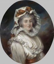 Картина "portrait of a girl in a bonnet" художника "рассэл джон"
