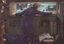 Репродукция картины "доригена ожидает возвращения мужа" художника "бёрн-джонс эдвард"